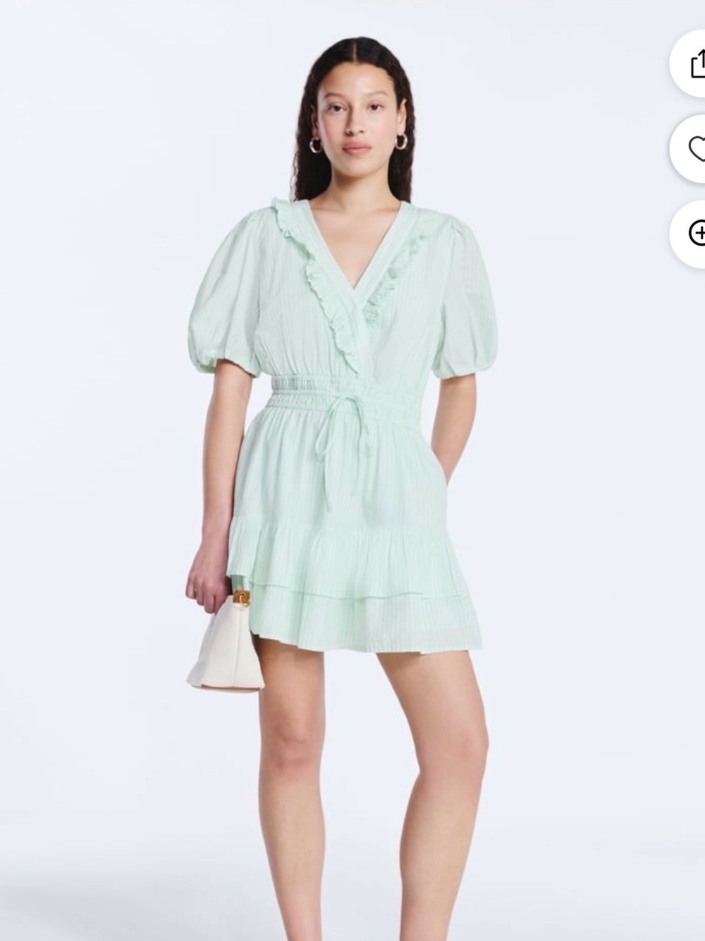Free Assembly Women's Tiered Ruffle Mini Dress with Short Puff Sleeves XL 16-18